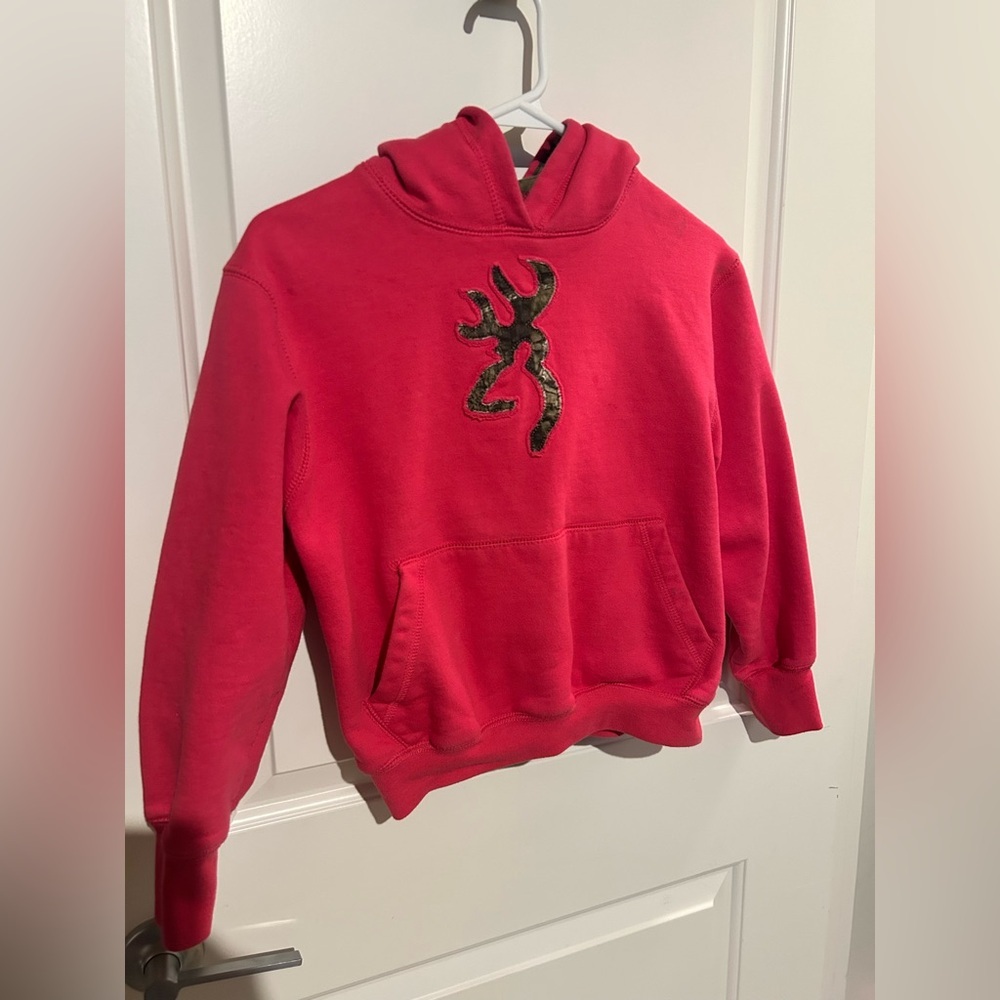 ❤️4 for $25❤️ Pink browning hoodie size medium
